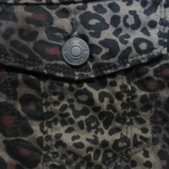 Nine West Leopard Print Denim Jacket Medium - Picture 5 of 16